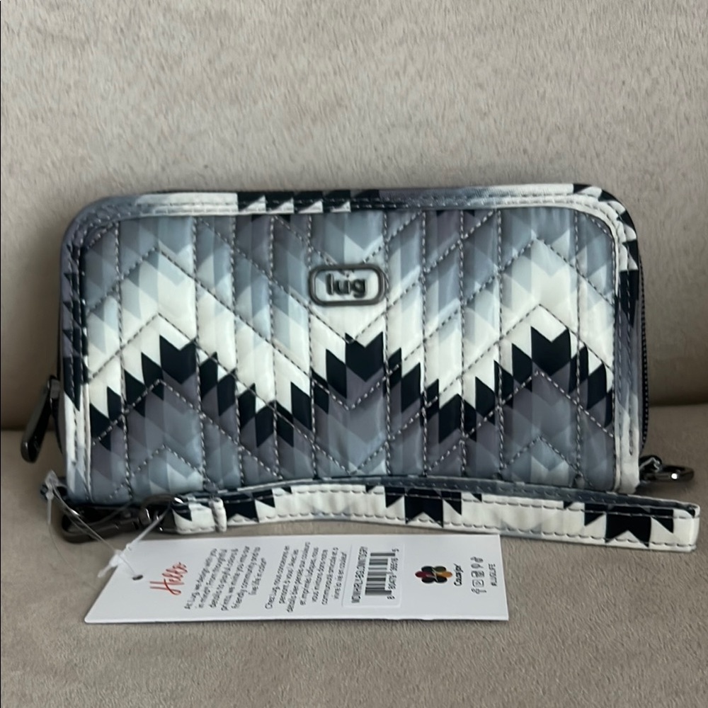 NWT Lug Guild Collection Whirly RFID Wallet in Bargello Mountains Grey 🏔️